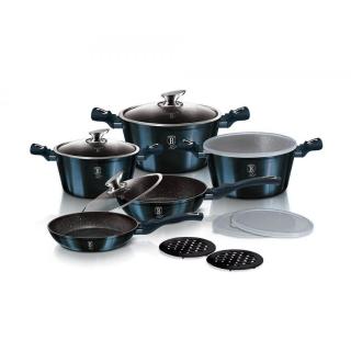 RESIGILAT - Set de oale marmorate 13 piese Aquamarine Metalic Line Berlinger Haus BH 7031