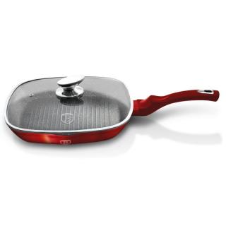 RESIGILAT - Tigaie grill cu capac 28 cm  Berlinger Haus Burgundy Metalic Line BH 1613N