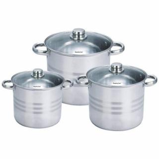 Set 3 oale inox cu capac 8.8 litri, 10.6 litri. 12.6 litri -Royalty Line RL-SP3