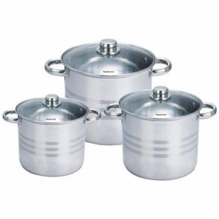 Set 3 oale inox cu capac, 8.8 litri, 10.6 litri, 6.8 litri- Royalty Line RL-SP2