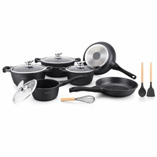 Set oale marmorate 10 piese Royalty Line BS1010M - Negru