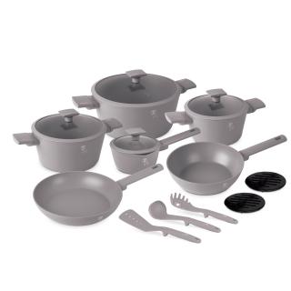 Set Oale si tigai 15 piese, antiaderente Taupe Collection Berlinger Haus BH 8111