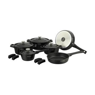 Set oale si tigai marmorate 14 piese Royaly Line RL OS1014 Negru