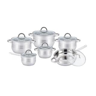 Set oale si tigaie inox cu capace 12 piese Kitchen Pro PRO 1260