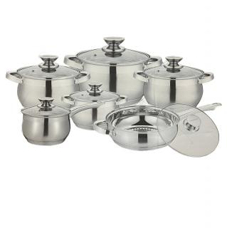 Set oale si tigaie inox cu capace 12 piese Kitchen Pro PRO 1261