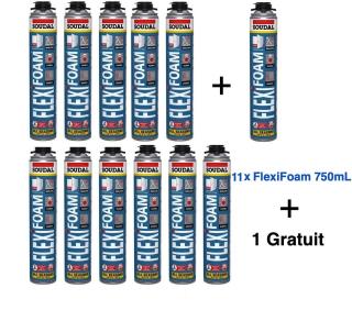 Pachet 11 x Spuma Flexibila FlexiFoam SWS 750mL + 1 Gratuit