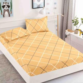 Husa de Pat cu Elastic, Din Finet, 180x200cm+2 fete de perna, Dungi-C7533