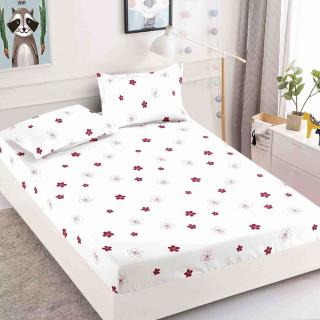 Husa de Pat cu Elastic, Din Finet, 180x200cm+2 fete de perna, Floricele-C7532