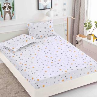 Husa de Pat cu Elastic, Din Finet, 180x200cm+2 fete de perna, Stelute-C7539