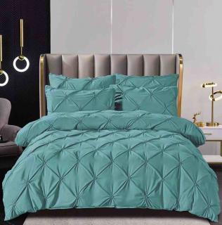 Lenjerie Bumbac Premium 6 Piese, cu Elastic si Pliuri Brodate, Bleu-C6171