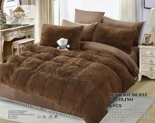 Lenjerie Cocolino Fluffy Pufoasa, 6 Piese, Maro-C4127