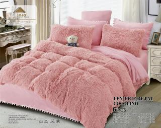 Lenjerie Cocolino Fluffy Pufoasa, 6 Piese, Roz Pudra-C4134