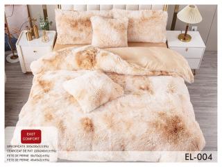 Lenjerie Cocolino Fluffy Pufoasa, Pat Dublu, 6 Piese, Bej Multicolor-D6733