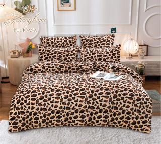 Lenjerie Cocolino Pufoasa, Pat Dublu, cu 6 Piese, Leopard-H6678