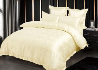 Lenjerie de pat Jacquard Premium De Lux, 6 Piese, Crem Model Regal-R6473