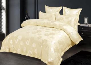 Lenjerie de pat Jacquard Premium De Lux, 6 Piese, Crem Model Regal-R6476