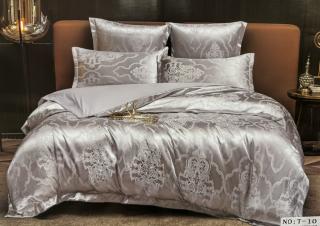 Lenjerie de pat Jacquard Premium De Lux, 6 Piese, Gri Model Regal-R6477