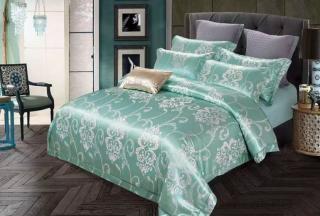 Lenjerie de pat Jacquard Premium De Lux, 6 Piese, Verde Model Regal-R6277