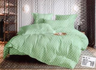 Lenjerie de pat Jacquard Premium De Lux, 6 Piese, Verde Uni-R6290