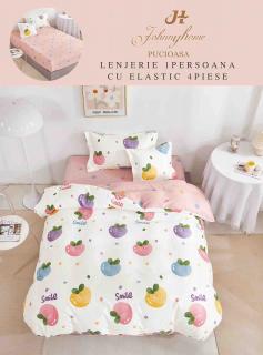 Lenjerie Finet 4 Piese 1 Persoana, cu Elastic, Fructe-H7403