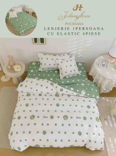 Lenjerie Finet 4 Piese 1 Persoana, cu Elastic, Luna Buline-H7413