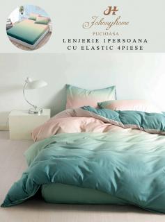 Lenjerie Finet 4 Piese 1 Persoana, cu Elastic, Vernil Degrade-H7547