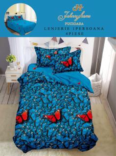 Lenjerie Finet 4 Piese 1 Persoana, Fluturi-H7701