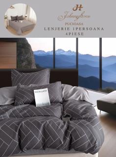 Lenjerie Finet 4 Piese 1 Persoana, Gri Dungi-H7219