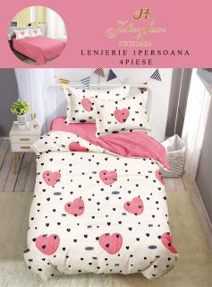 Lenjerie Finet 4 Piese 1 Persoana, Inimioare Fundite-H7707