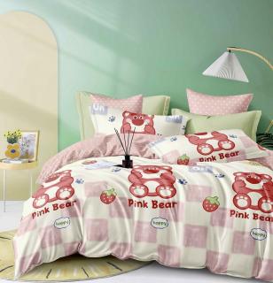 Lenjerie Finet 4 Piese 1 Persoana, Pink Bear-C6076