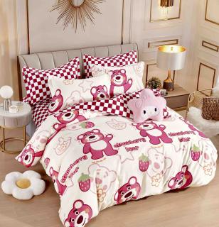 Lenjerie Finet 4 Piese 1 Persoana, Strawberry Bear-C7646