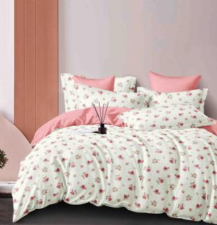 Lenjerie Pat Dublu din Finet, 6 Piese, cu Elastic, Floricele-C7523
