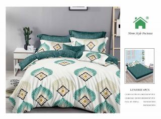 Lenjerie Pat Dublu Din Finet, 6 Piese cu Elastic-N6020