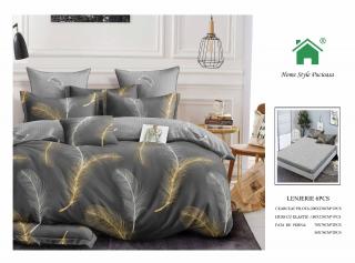 Lenjerie Pat Dublu Din Finet, 6 Piese, cu Elastic-N7253