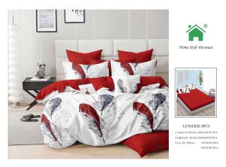 Lenjerie Pat Dublu Din Finet, 6 Piese, cu Elastic-N7255