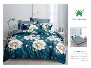 Lenjerie Pat Dublu Din Finet, 6 Piese, cu Elastic-N7256