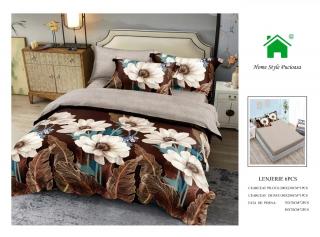 Lenjerie Pat Dublu Din Finet, 6 Piese, cu Elastic-N7260