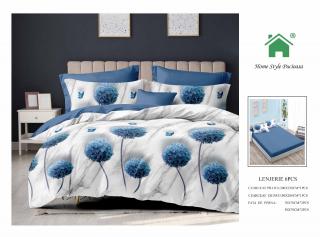 Lenjerie Pat Dublu Din Finet, 6 Piese, cu Elastic-N7268