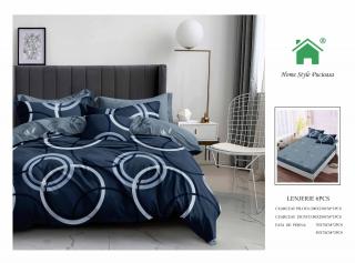 Lenjerie Pat Dublu Din Finet, 6 Piese, cu Elastic-N7270