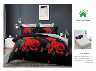 Lenjerie Pat Dublu Din Finet, 6 Piese, cu Elastic-N7278