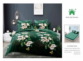 Lenjerie Pat Dublu Din Finet, 6 Piese, cu Elastic-N7279