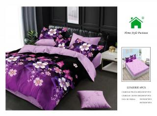 Lenjerie Pat Dublu Din Finet, 6 Piese, cu Elastic-N7282