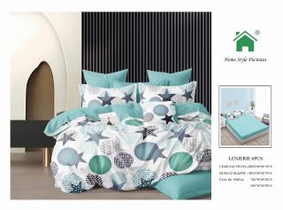 Lenjerie Pat Dublu Din Finet, 6 Piese, cu Elastic-N7283