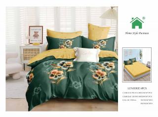 Lenjerie Pat Dublu Din Finet, 6 Piese, cu Elastic-N7287