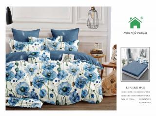 Lenjerie Pat Dublu Din Finet, 6 Piese, cu Elastic-N7290