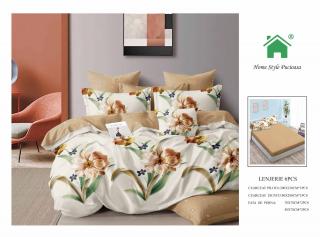 Lenjerie Pat Dublu Din Finet, 6 Piese, cu Elastic-N7291