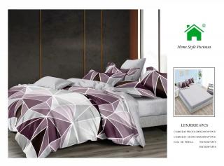 Lenjerie Pat Dublu Din Finet, 6 Piese, cu Elastic-N7294