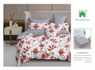 Lenjerie Pat Dublu Din Finet, 6 Piese, cu Elastic-N7295