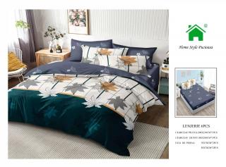 Lenjerie Pat Dublu Din Finet, 6 Piese, cu Elastic-N7296