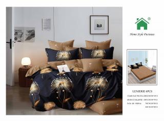 Lenjerie Pat Dublu Din Finet, 6 Piese, cu Elastic-N7297